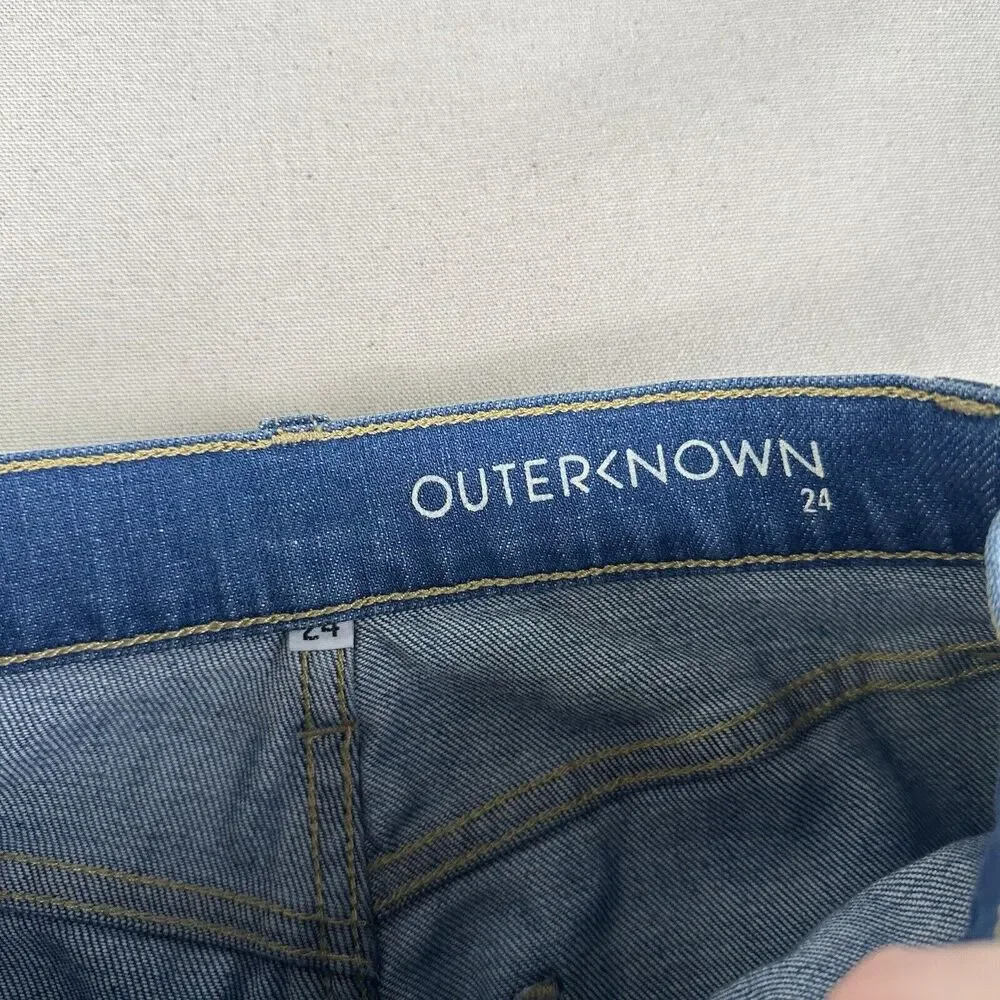 Outerknown Paramour Flare SEA Jeans Women’s 24 Blue High Rise Denim Stretch Pant
